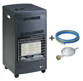 Газовый инфракрасный обогреватель Komandor 2000, мод. Euro 90, 4,2 кВт, до 80 м², пьезоподжиг, 3 режима, датчик CO₂, редуктор + шланг