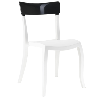 Стілець Papatya Hera-S біле сидіння, верх чорний
