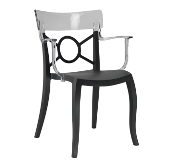 Кресло Papatya Opera-K сиденье черное, верх прозрачно-чистый