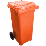 Бак для сміття на колесах з ручкою 120 л помаранчевий Бак для сміття на колесах з ручкою 120 л помаранчевий