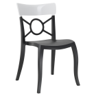 Стул Papatya Opera-S сиденье черное, верх белый