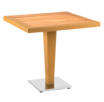 Стол Tilia Antares 80x80 см столешница ироко, база нержавеющая сталь цвет дерево