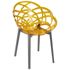 Крісло Papatya Flora прозоро-жовте сидіння, низ антрацит