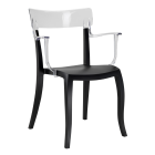 Крісло Papatya Hera-K чорне сидіння, верх прозоро-чистий