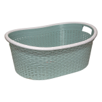 Кошик для білизни овальний під ротанг 25 л зелений Кошик для білизни овальний під ротанг 25 л зелений