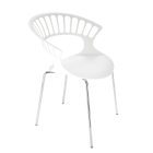 Крісло Papatya Tiara білий, база хром