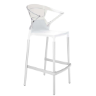Барное кресло Papatya Ego-K белое сиденье, верх прозрачно-чистый