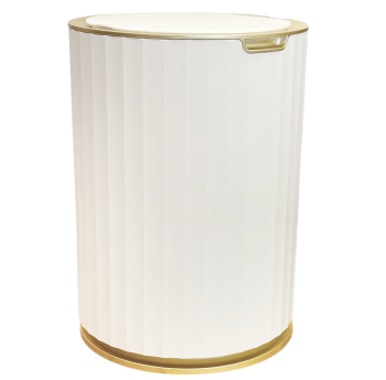 Сенсорное мусорное ведро JAH 9 л круглое Nordic белое-золотое