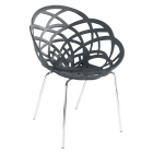 Крісло Papatya Flora-ML матовий антрацит сидіння, ніжки хром
