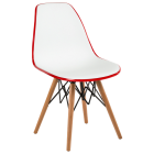 Стілець Tilia Eos-V ніжки букові червоний - біла слонова кістка