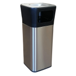 Урна с пепельницей JAH 25 л квадратная серебряный металлик