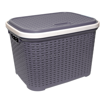 Корзина для белья под ротанг 20 л кремовая