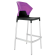 Барный стул Papatya Ego-S черное сиденье, верх прозрачно-пурпурный