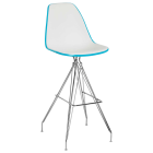Стілець барний Tilia Eos-X ніжки металеві хромовані бірюзовий - біла слонова кістка