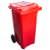 Бак для мусора на колесах с ручкой 120 л красный