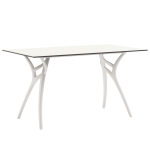 Стіл Tilia Ivy-L 140 х 80 см стільниця біла ніжки біла слонова кістка