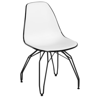 Стул Tilia Eos-M ножки металлические крашеные черный - белая слоновая кость