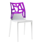 Стул Papatya Ego-Rock белое сиденье, верх прозрачно-пурпурный
