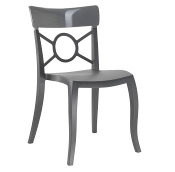 Стілець Papatya Opera-S сидіння антрацит, верх прозоро-димчастий