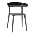 Крісло Papatya Luna антрацит сидіння, верх чорний