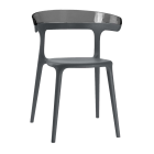 Крісло Papatya Luna антрацит сидіння, верх прозоро-димчастий