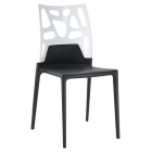 Стул Papatya Ego-Rock черное сиденье, верх белый