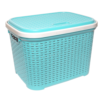 Кошик для білизни під ротанг 20 л бірюзовий
