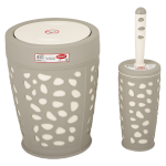 Набір для ванної кімнати Planet Stone 2 предмета сірий-крем Набір для ванної кімнати Planet Stone 2 предмета сірий-крем