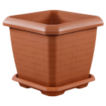 Горшок для цветов с поддоном Hisar 25,5 л терракотовый