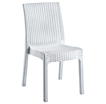 Стілець Irak Plastik Delux під ротанг білий