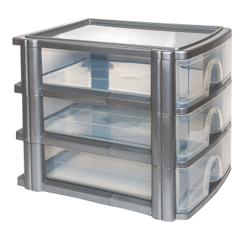 Комод-міні три секції А4 прозоро-сірий