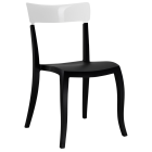 Стул Papatya Hera-S черное сиденье, верх белый