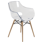Крісло Papatya Opal-Wox прозоро-чисте, рама натуральний бук
