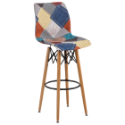 Стілець барний Tilia Laser-V ніжки букові, сидіння з тканиною PATCHWORK