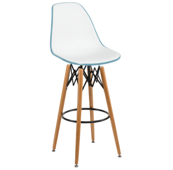 Стул барный Tilia Eos-V ножки буковые зеленая нефть - белая слоновая кость