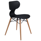 Стілець Papatya Yugo-S Wox чорний, ніжки бук натуральний лак