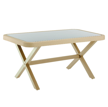 Стіл Tilia Osaka-X 150 x 90 см стільниця в склі кавовий