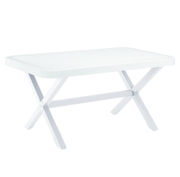 Стіл Tilia Osaka-X 150 x 90 см стільниця в склі біла слонова кістка