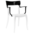 Крісло Papatya Hera-K біле сидіння, верх чорний
