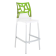Барний стілець Papatya Ego-Rock біле сидіння, верх прозоро-зелений