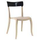 Стул Papatya Hera-S песочно-бежевое сиденье, верх черный