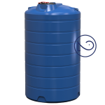 Емкость 4000 л две горловины вертикальная синяя