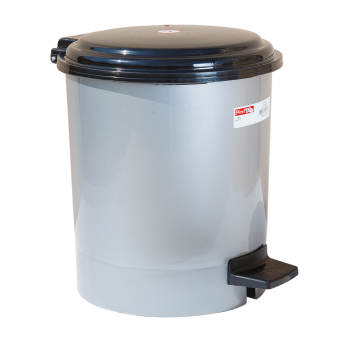 Ведро для мусора с педалью 19,5 л серый металлик Irak Plastik