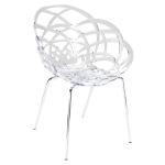 Крісло Papatya Flora-ML прозоро-чисте сидіння, ніжки хром