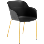 Крісло Tilia Shell-MG ніжки металеві золото, сидіння чорне Крісло Tilia Shell-MG ніжки металеві золото, сидіння чорне