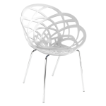 Кресло Papatya Flora-ML матовое белое сиденье, ножки хром