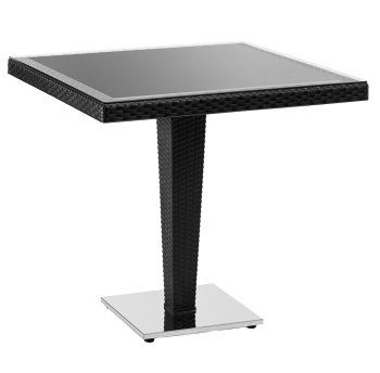 Стол Tilia Antares 80x80 см столешница из стекла, база нержавеющая сталь черный