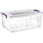 Контейнер на засувках прямокутний глибокий 21 л прозорий