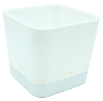 Горщик для квітів квадратний Begonya 1,5 л білий
