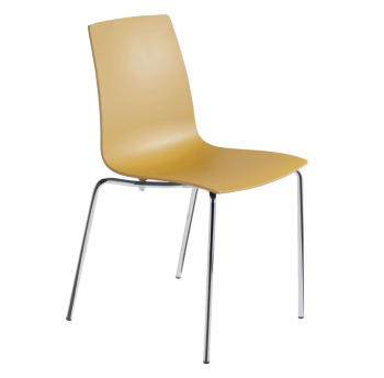 Стул Papatya X-Treme S матовый желтый, низ хром